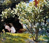 Jardin Canvas Paintings - Marie en el jardin i